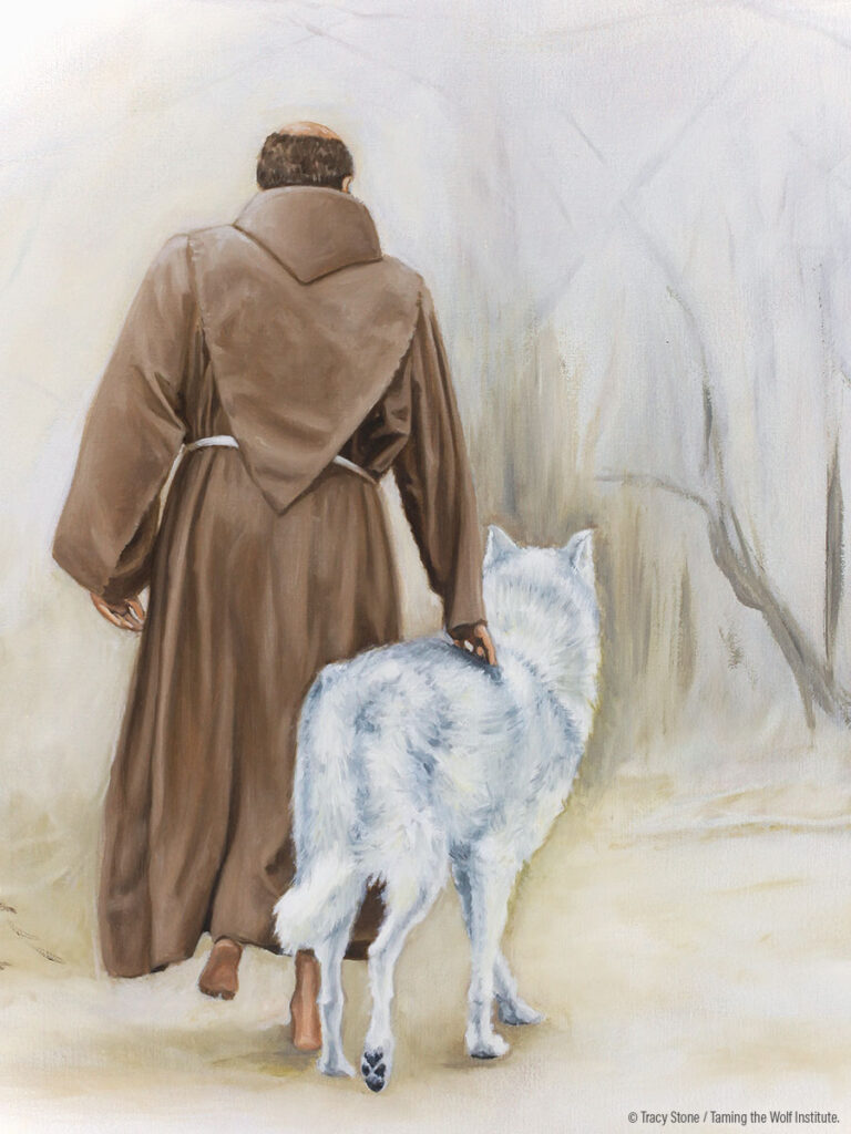 St. Francis and the Wolf Painting by Tracy Stone